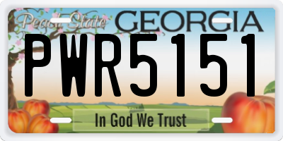 GA license plate PWR5151