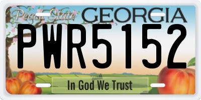 GA license plate PWR5152
