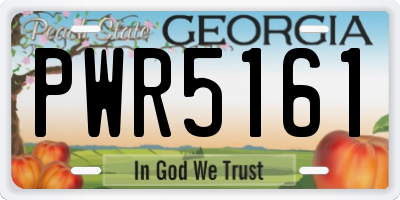 GA license plate PWR5161