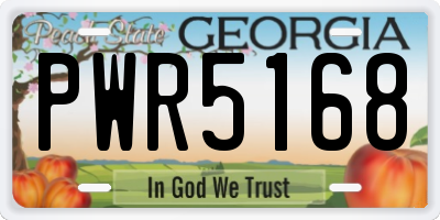 GA license plate PWR5168