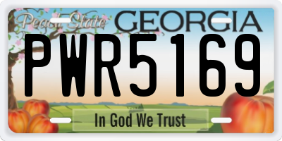 GA license plate PWR5169