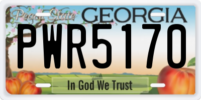 GA license plate PWR5170