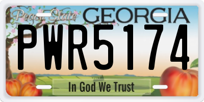 GA license plate PWR5174