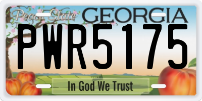 GA license plate PWR5175