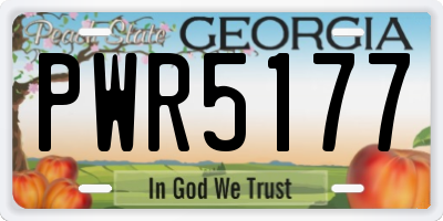 GA license plate PWR5177