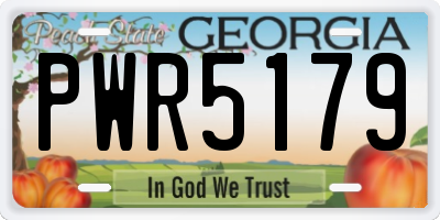 GA license plate PWR5179