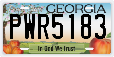 GA license plate PWR5183