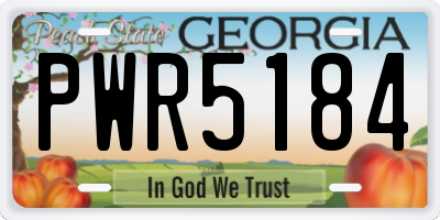 GA license plate PWR5184