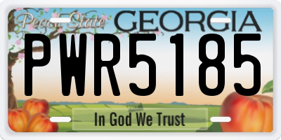 GA license plate PWR5185