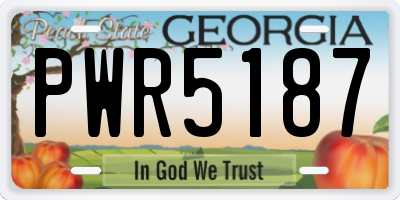 GA license plate PWR5187