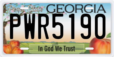 GA license plate PWR5190