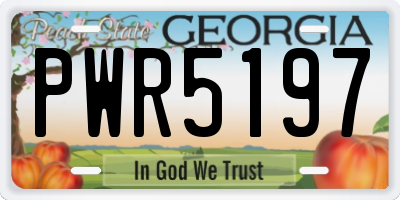 GA license plate PWR5197