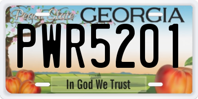 GA license plate PWR5201