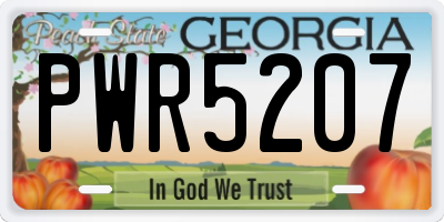 GA license plate PWR5207
