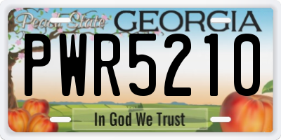 GA license plate PWR5210