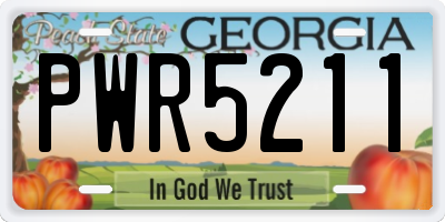 GA license plate PWR5211