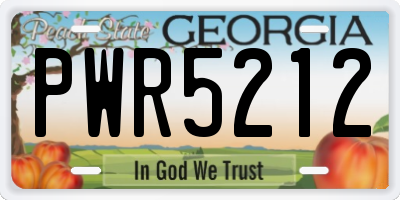 GA license plate PWR5212