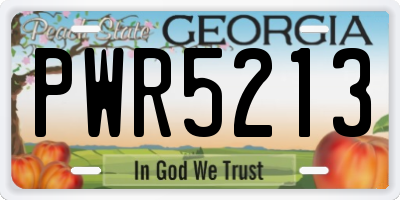 GA license plate PWR5213