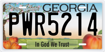 GA license plate PWR5214