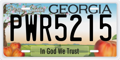 GA license plate PWR5215
