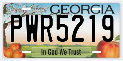 GA license plate PWR5219