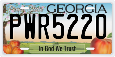 GA license plate PWR5220