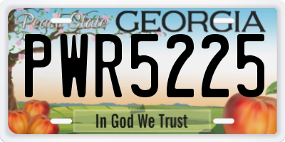 GA license plate PWR5225
