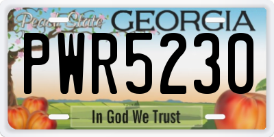 GA license plate PWR5230