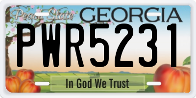 GA license plate PWR5231
