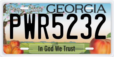 GA license plate PWR5232