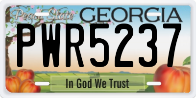 GA license plate PWR5237