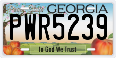 GA license plate PWR5239