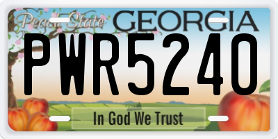 GA license plate PWR5240