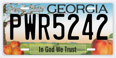 GA license plate PWR5242