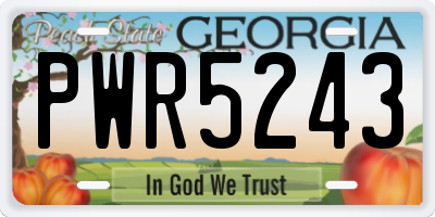 GA license plate PWR5243