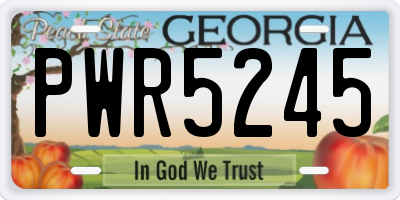GA license plate PWR5245