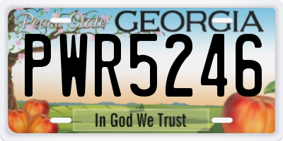 GA license plate PWR5246