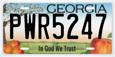 GA license plate PWR5247