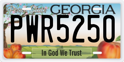 GA license plate PWR5250