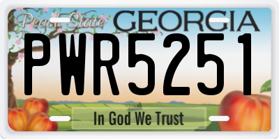 GA license plate PWR5251
