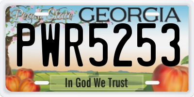GA license plate PWR5253