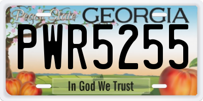 GA license plate PWR5255