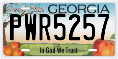 GA license plate PWR5257