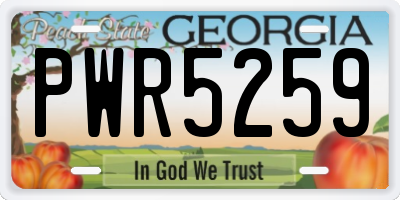 GA license plate PWR5259