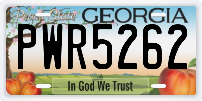 GA license plate PWR5262