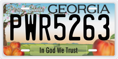 GA license plate PWR5263