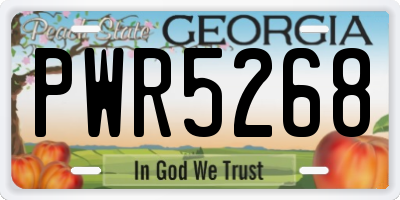GA license plate PWR5268