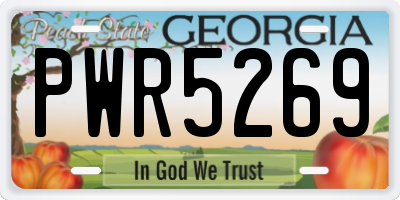 GA license plate PWR5269