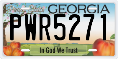 GA license plate PWR5271
