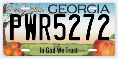 GA license plate PWR5272